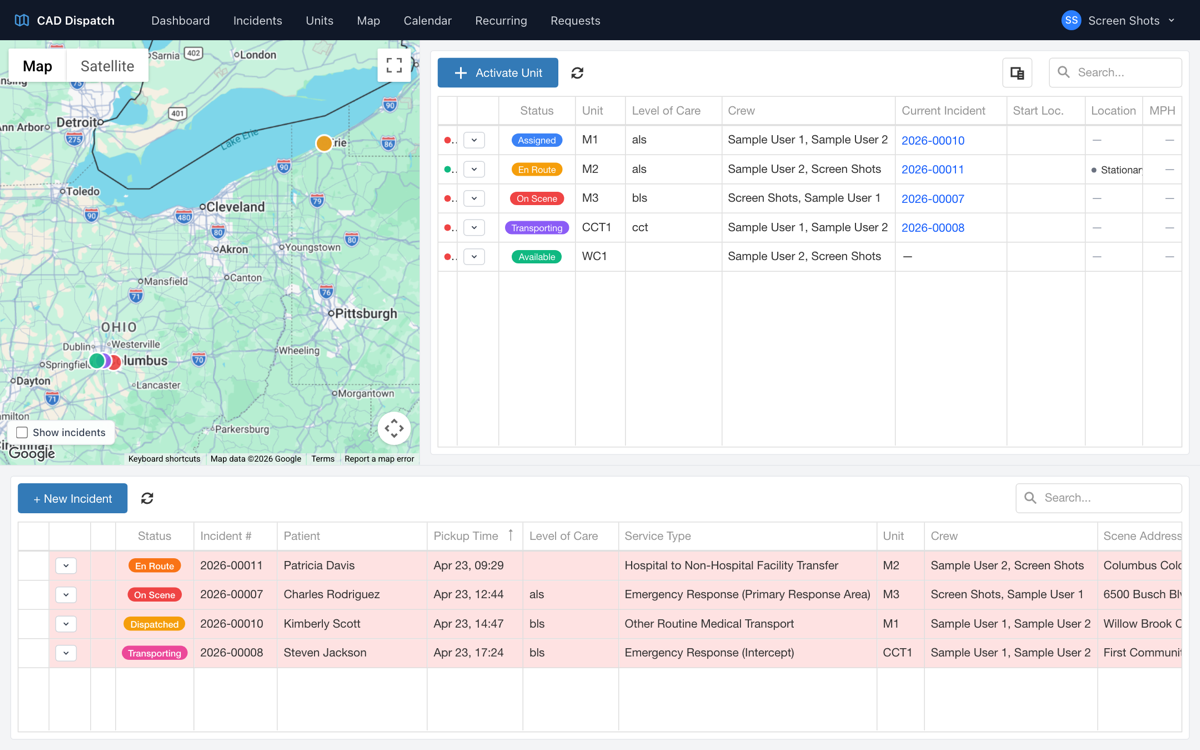 Computer-Aided Dispatch screenshot