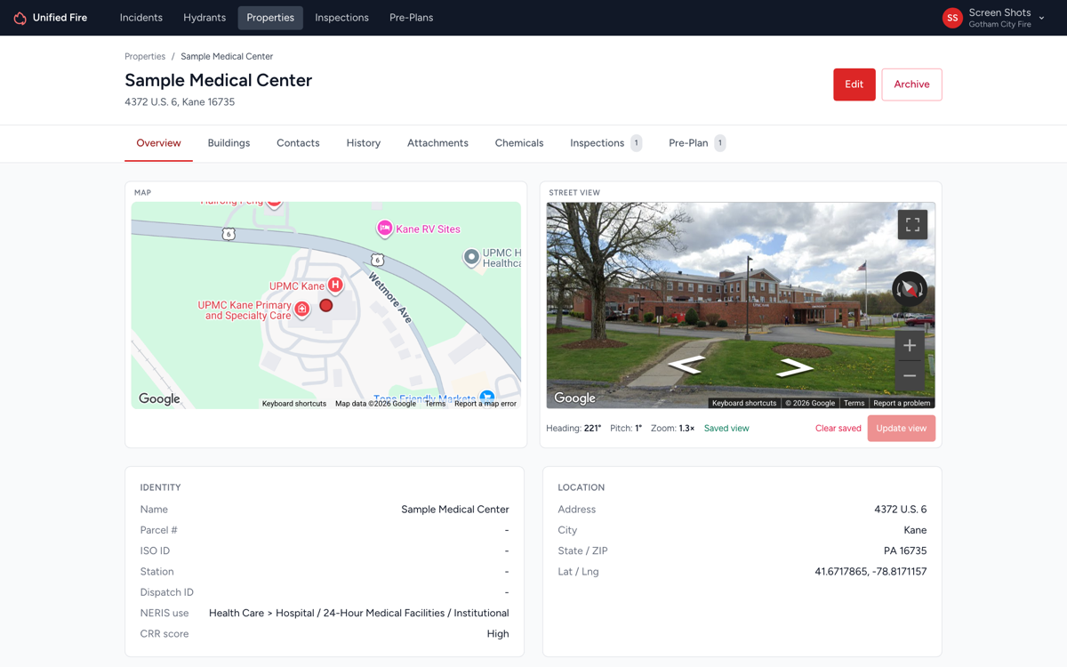 Properties screenshot