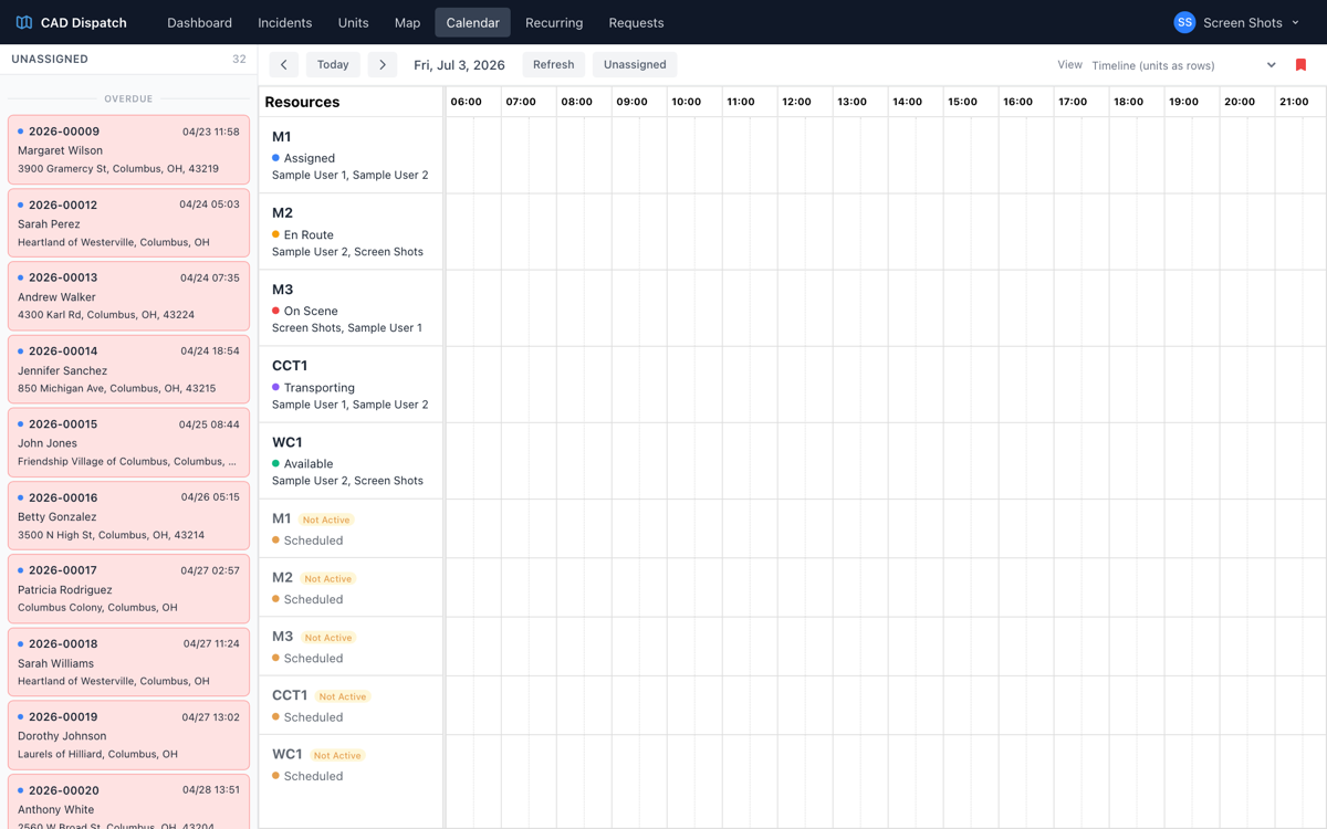 NEMT Transport Scheduling screenshot
