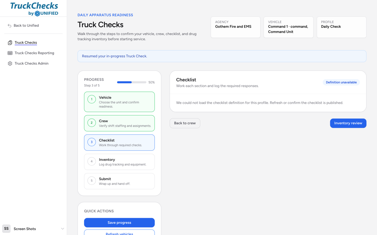 Truck Checks screenshot